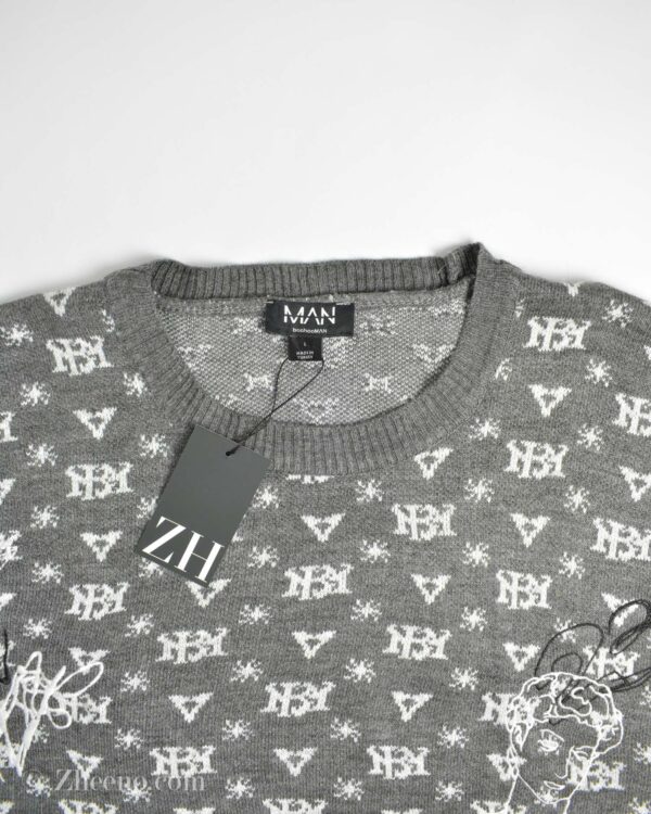 بافت وینتیج طوسی طرح دار Man