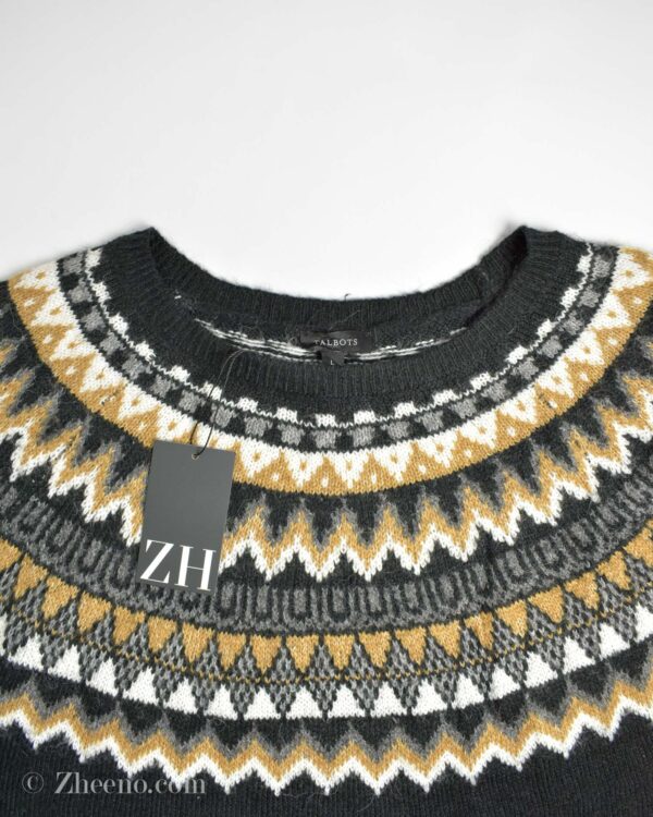 بافت وینتیج مشکی طرح دار Talbots