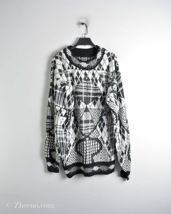 بافت وینتیج سفید مشکی