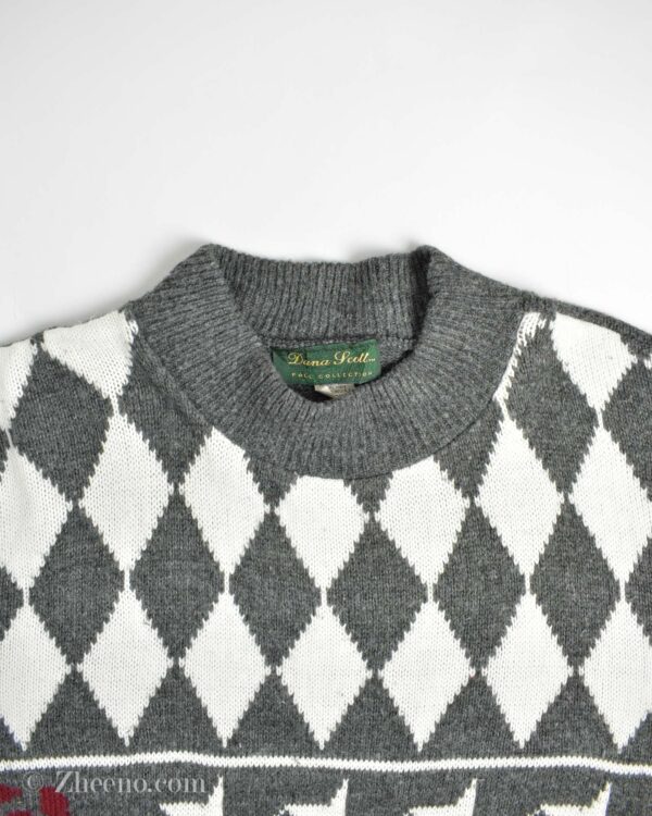 بافت وینتیج طوسی طرح دار Dama Fcott