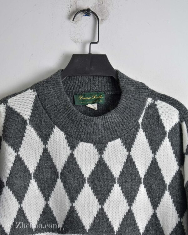 بافت وینتیج طوسی طرح دار Dama Fcott