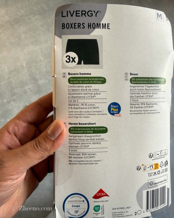 پک سه عددی شورت مشکی ساده Livergy