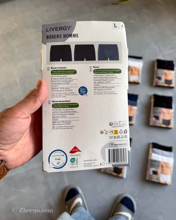 پک سه عددی شورت آبی و سرمه ای کمر کشی Livergy