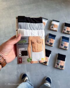 پک سه عددی شورت سفید طوسی مشکی کمر کشی Livergy