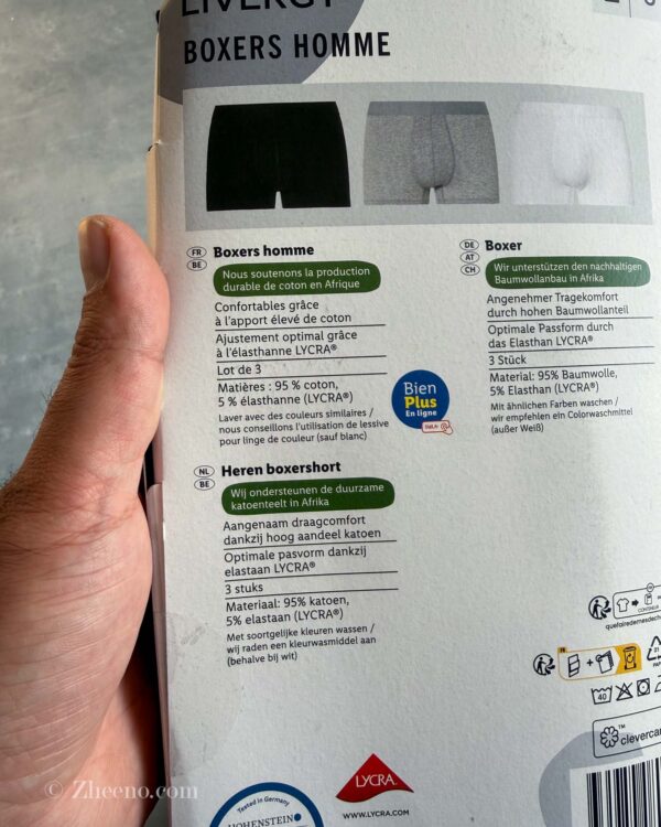 پک سه عددی شورت سفید طوسی مشکی کمر کشی Livergy