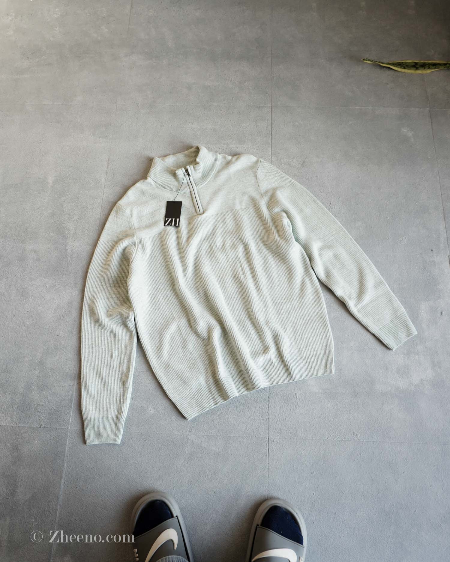 17634734201692869 نیم زیپ بافت سبز کمرنگ