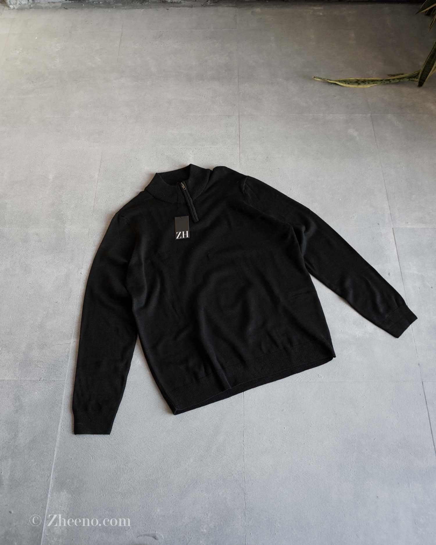 17634734333384220 نیم زیپ بافت مشکی ساده Livergy