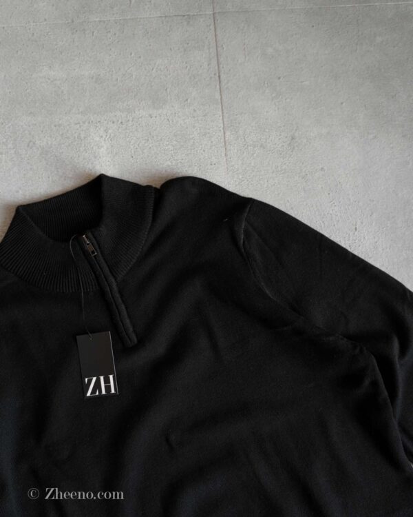 نیم زیپ بافت مشکی ساده Livergy