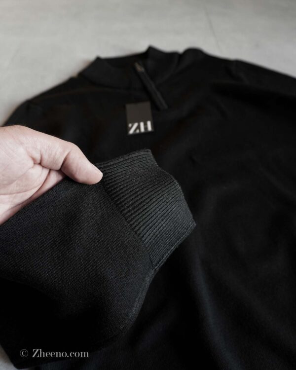نیم زیپ بافت مشکی ساده Livergy