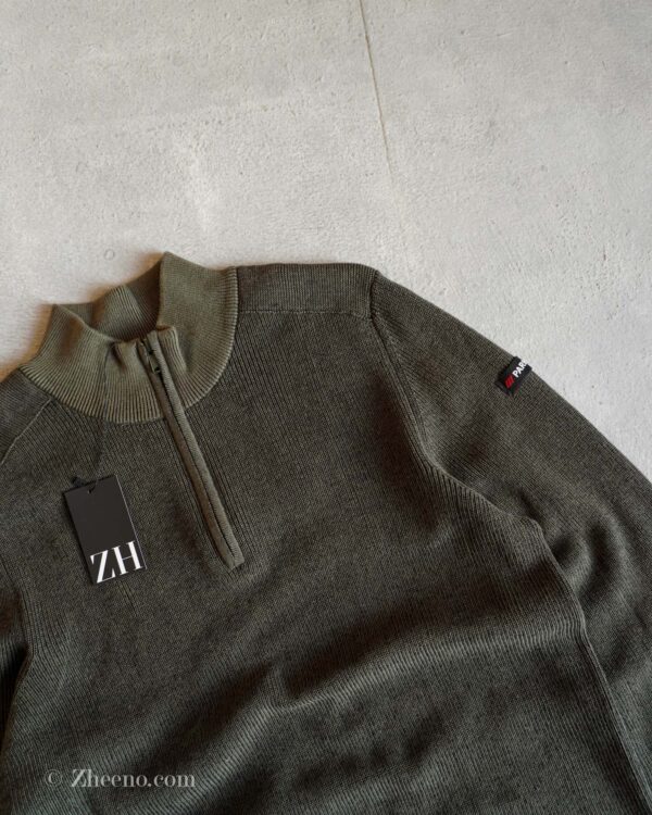 نیم زیپ بافت سبز تیره Parkside