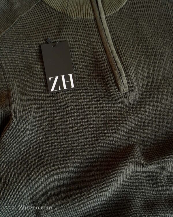 نیم زیپ بافت سبز تیره Parkside