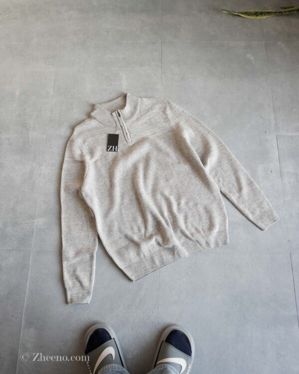 نیم زیپ بافت طوسی روشن Livergy