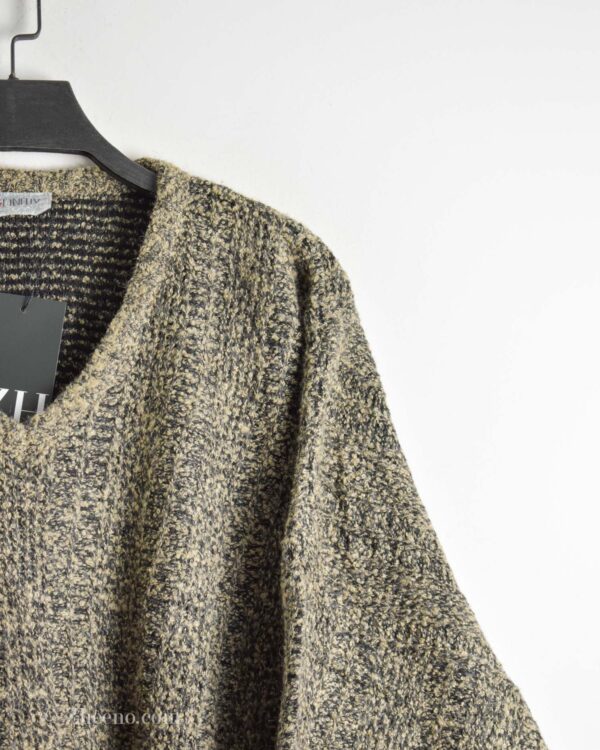 بافت وینتیج یقه هفت کرم مشکی Definitiv