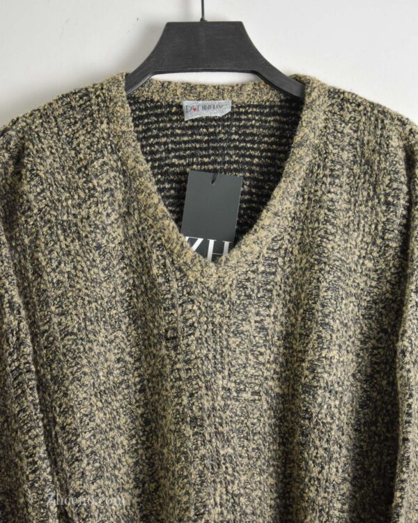 بافت وینتیج یقه هفت کرم مشکی Definitiv