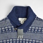 بافت وینتیج یقه دار تک دکمه سرمه ای