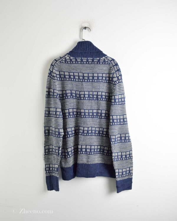 بافت وینتیج یقه دار تک دکمه سرمه ای