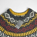 بافت وینتیج طرح دار نوک مدادی زرد