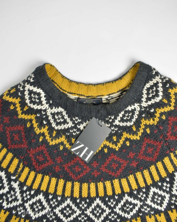 بافت وینتیج طرح دار نوک مدادی زرد