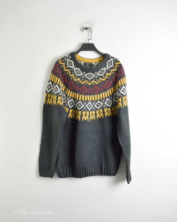 بافت وینتیج طرح دار نوک مدادی زرد