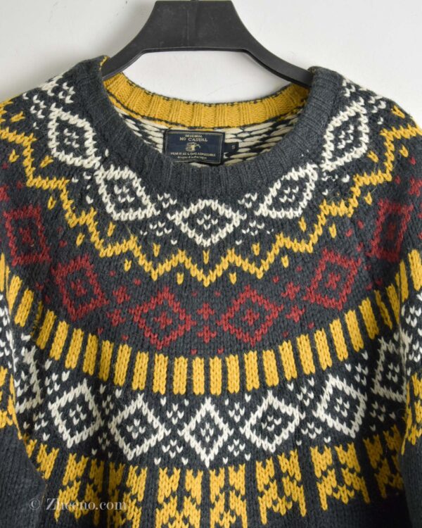 بافت وینتیج طرح دار نوک مدادی زرد