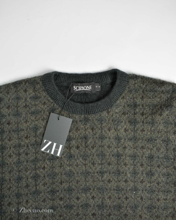 بافت وینتیج سبز طرح دار Scipione