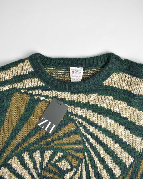 بافت وینتیج سبز طرح دار Bay Club