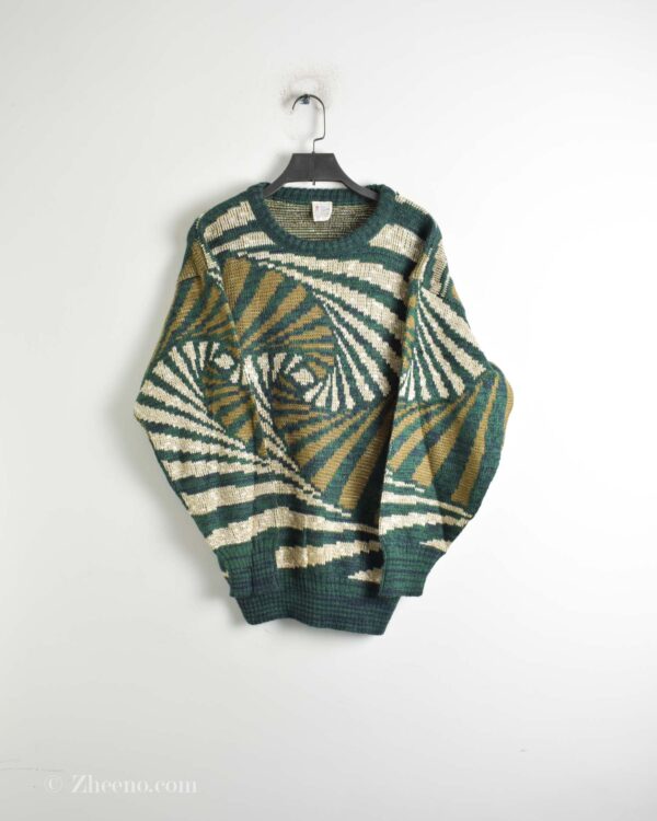 بافت وینتیج سبز طرح دار Bay Club