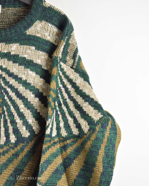 بافت وینتیج سبز طرح دار Bay Club