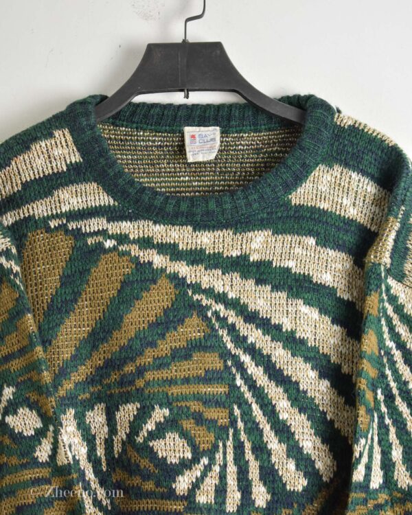 بافت وینتیج سبز طرح دار Bay Club