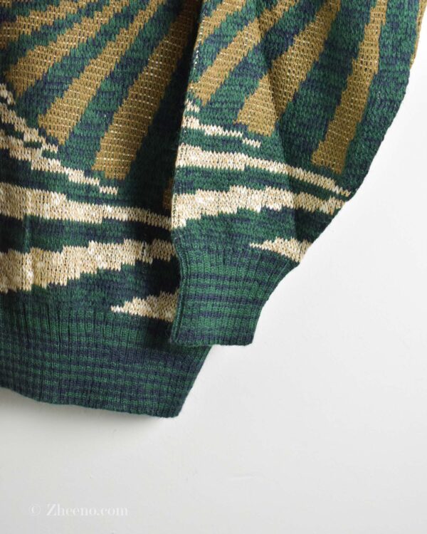 بافت وینتیج سبز طرح دار Bay Club