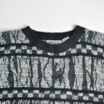 بافت وینتیج طرح دار مشکی سفید