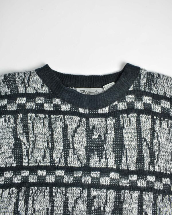 بافت وینتیج طرح دار مشکی سفید