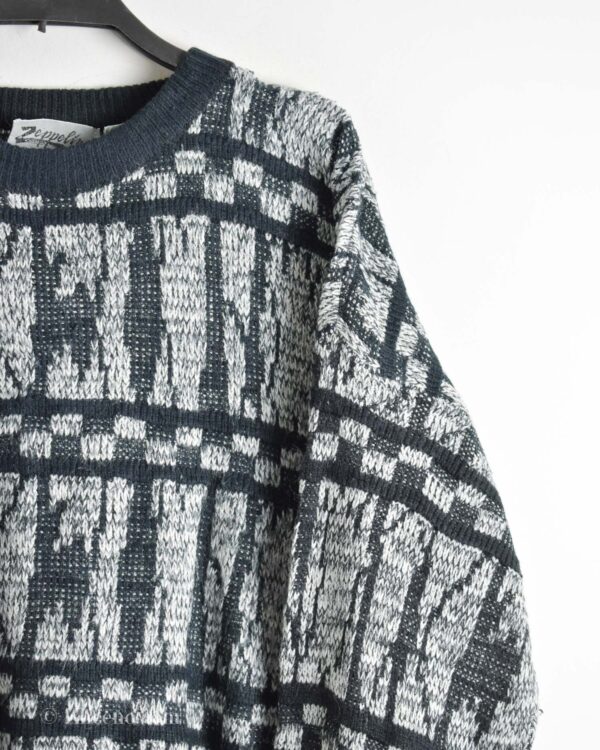 بافت وینتیج طرح دار مشکی سفید