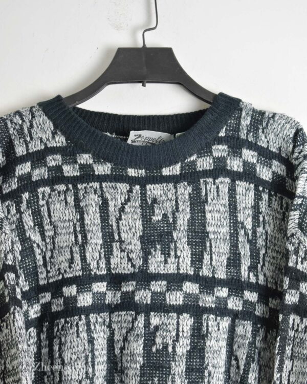 بافت وینتیج طرح دار مشکی سفید