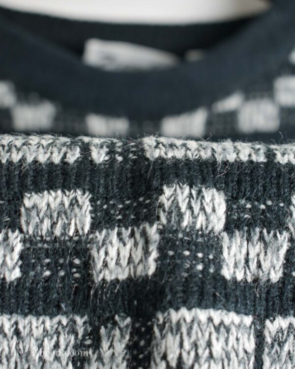 بافت وینتیج طرح دار مشکی سفید