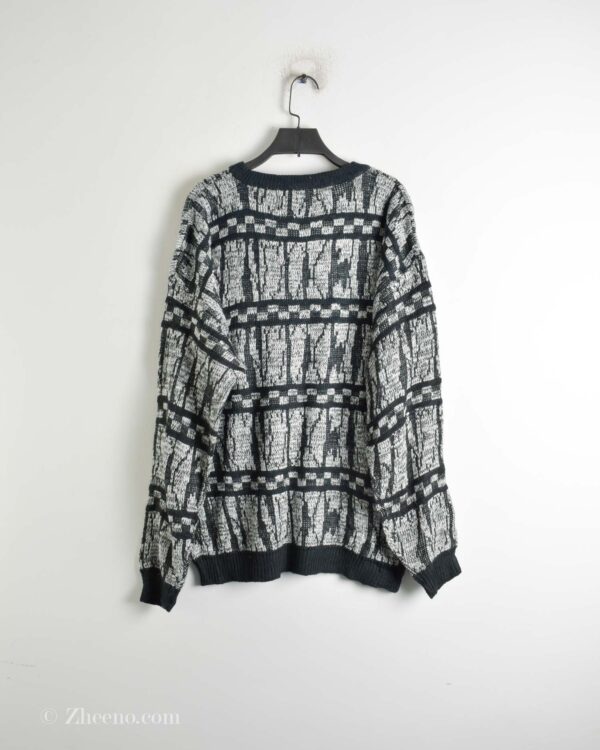 بافت وینتیج طرح دار مشکی سفید