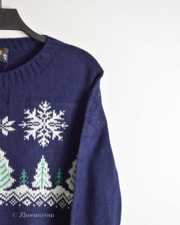 بافت وینتیج سرمه ای سرح دار 019