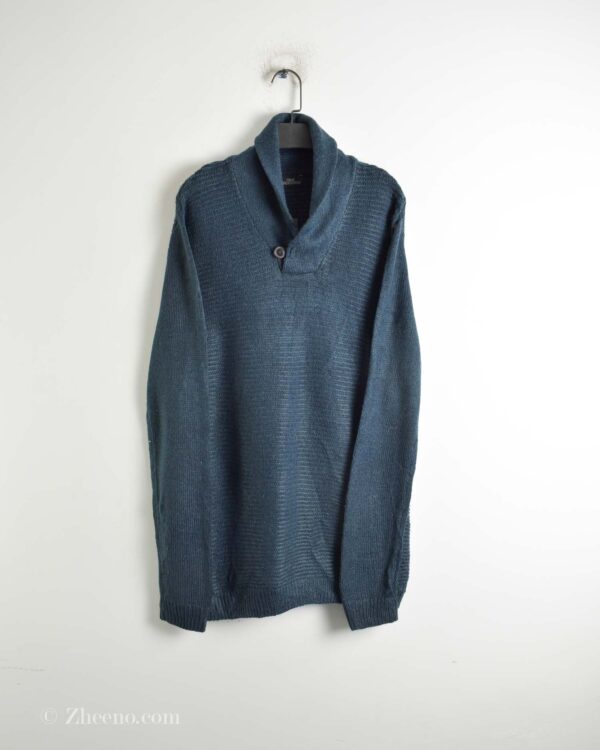 بافت وینتیج یقه دار تک دکمه سرمه ای Next