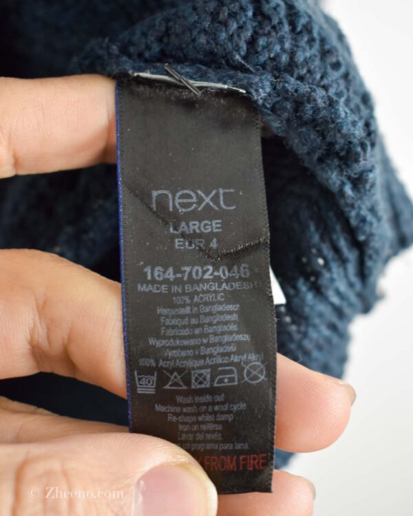 بافت وینتیج یقه دار تک دکمه سرمه ای Next