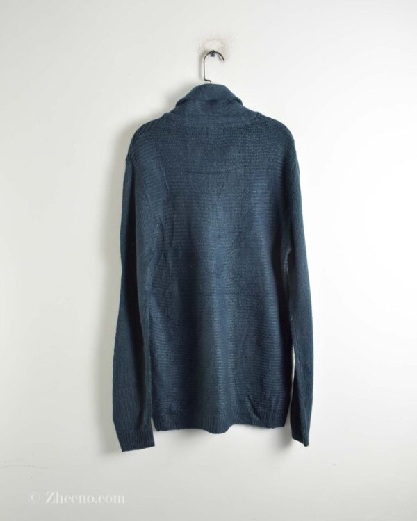 بافت وینتیج یقه دار تک دکمه سرمه ای Next