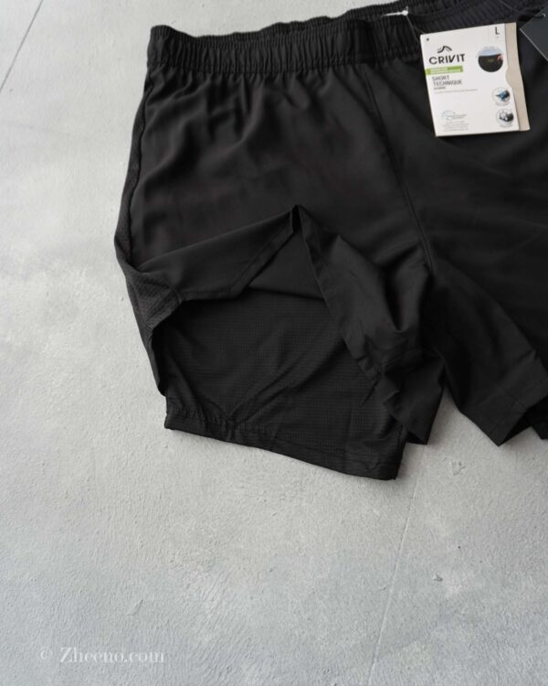 شلوارک دولایه مشکی Crivit