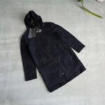 جکت  بلند سرمه ای تیره ساده کلاه دار Selected