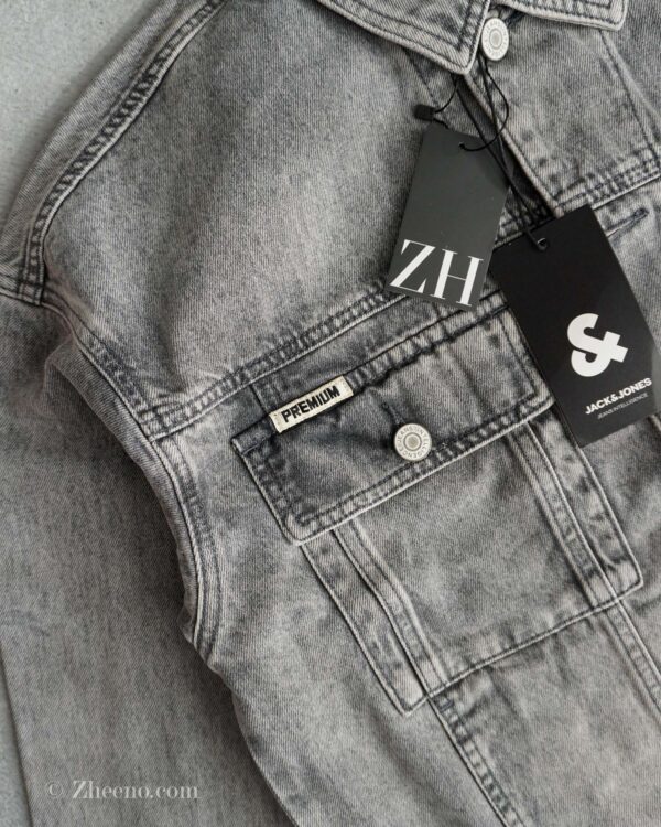 جکت جین خاکستری ساده Jack&Jones - Image 3
