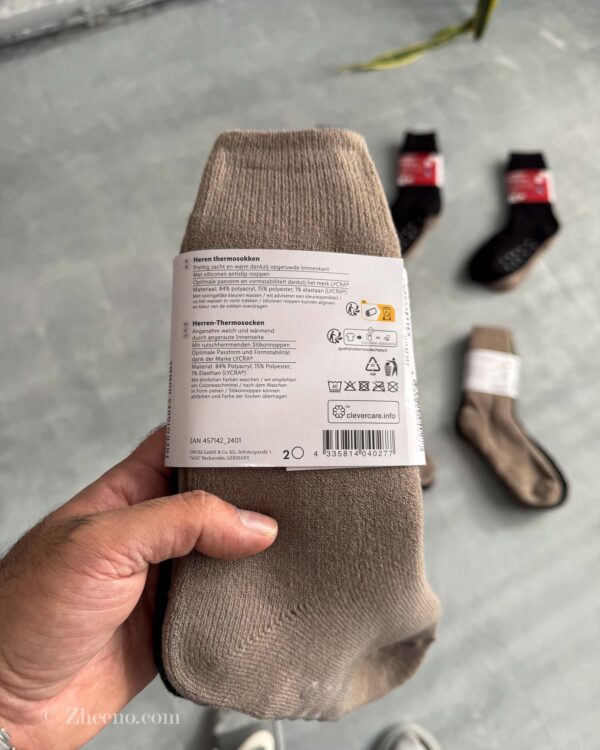 جوراب ضخیم مردانه داخل کرک استپ دار Livergy پک 2 عددی - Image 3