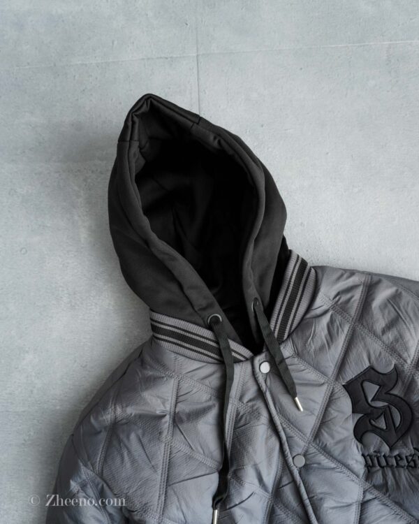 بامبر جکت کلاه دار دودی مشکی