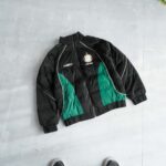 جکت کلاه دار مشکی سبز JTQ