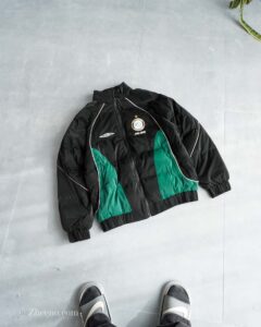 جکت کلاه دار مشکی سبز JTQ