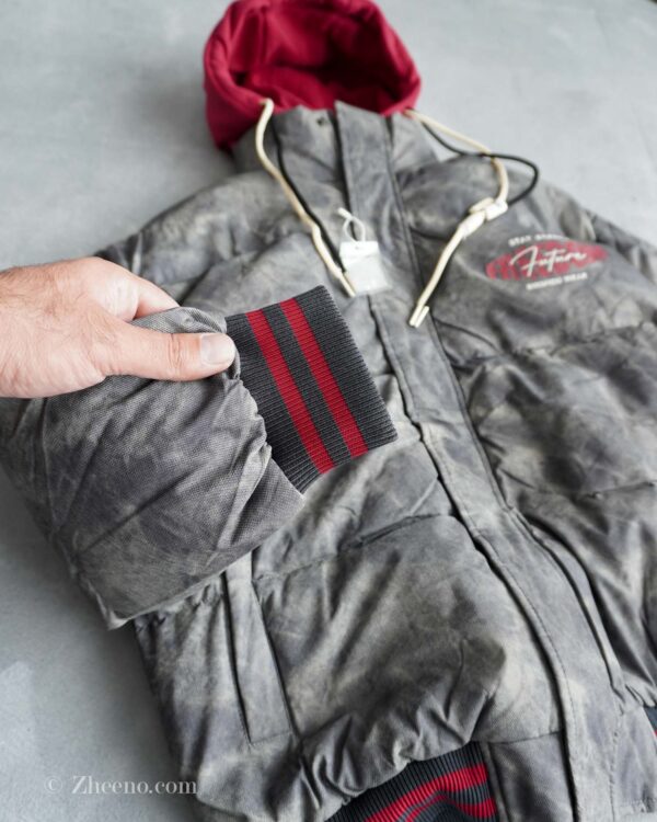 بامبر جکت خاکستری داخل پر کلاه دار EiderDown