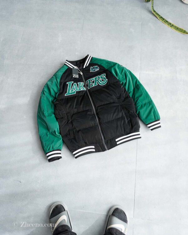 بامبر جکت کلاه دار دورنگ مشکی سبز JTQ