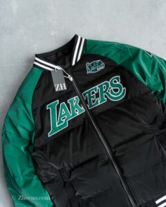 بامبر جکت کلاه دار دورنگ مشکی سبز JTQ